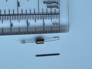 Pivot pin and adjustment  spring for Pye Butterfly Cartridge 